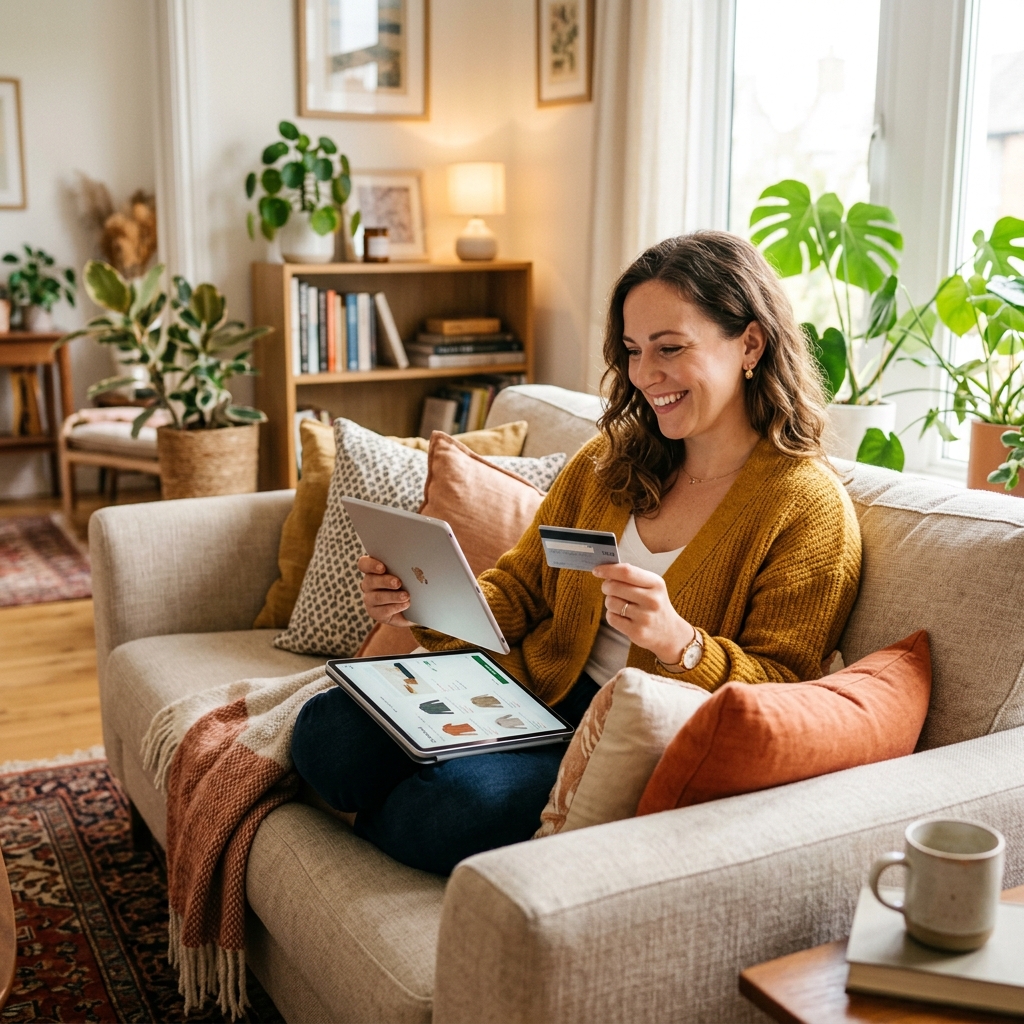 Woman ordering galaxotv subscription